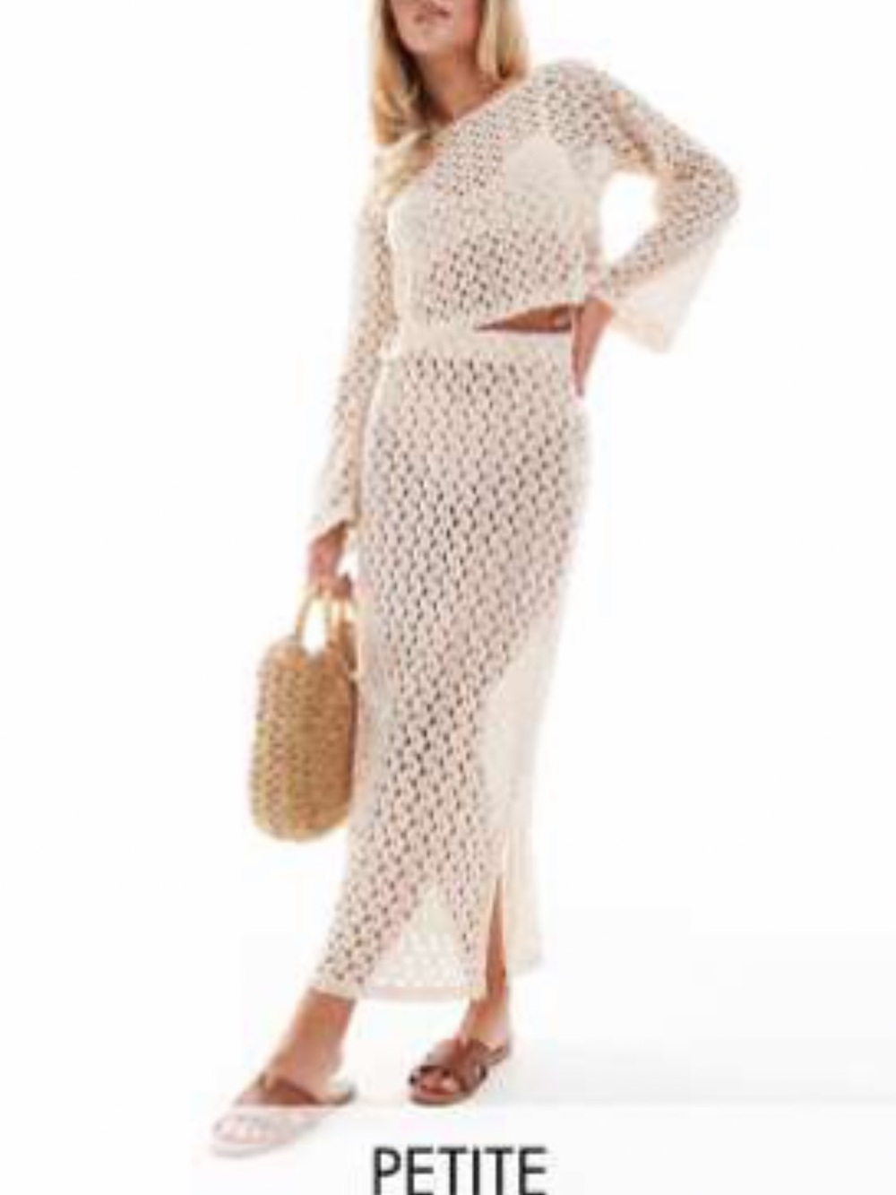 ASOS Petite Cream Crochet Maxi Skirt